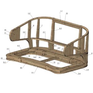 Frames of upholstered furniture for CNC machine